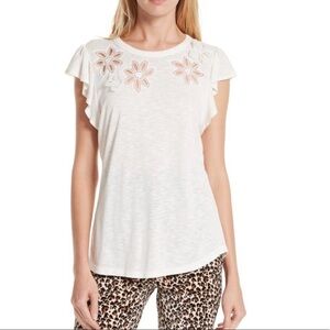 Rebecca Taylor Emilie Floral Embroidered Top.